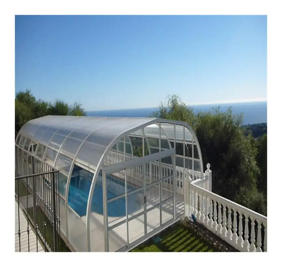 Factory Supplying Enclosure Pool Cost Retractable Swimming Pool Temporary  Glass Pool Enclosure