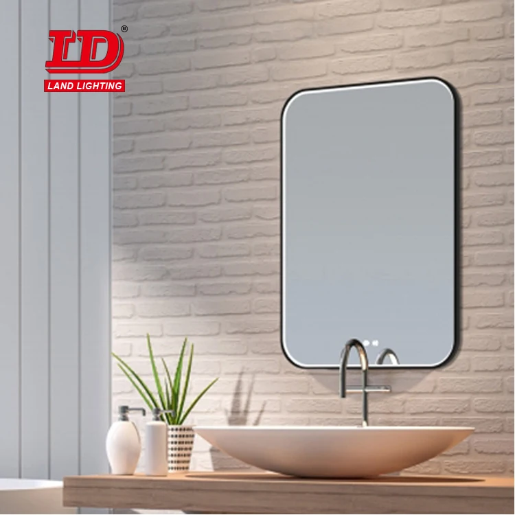 Wholesale Custom Aluminum Alloy Frame Hotel Bathroom Mirror Wall Hanging Home Decor Mirror Rectangular Cosmetic Mirror