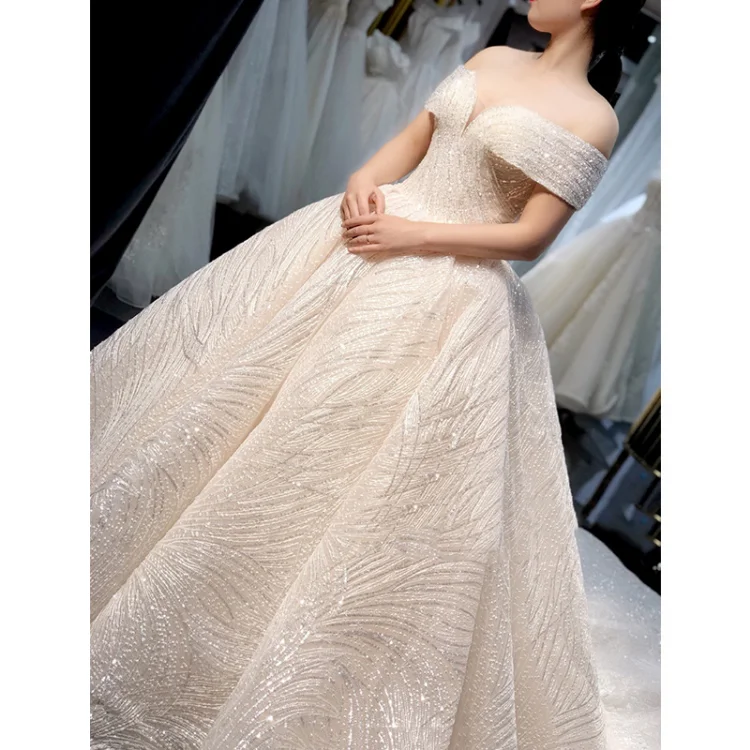 Женское свадебное платье белое элегантное большого размера с открытыми плечами