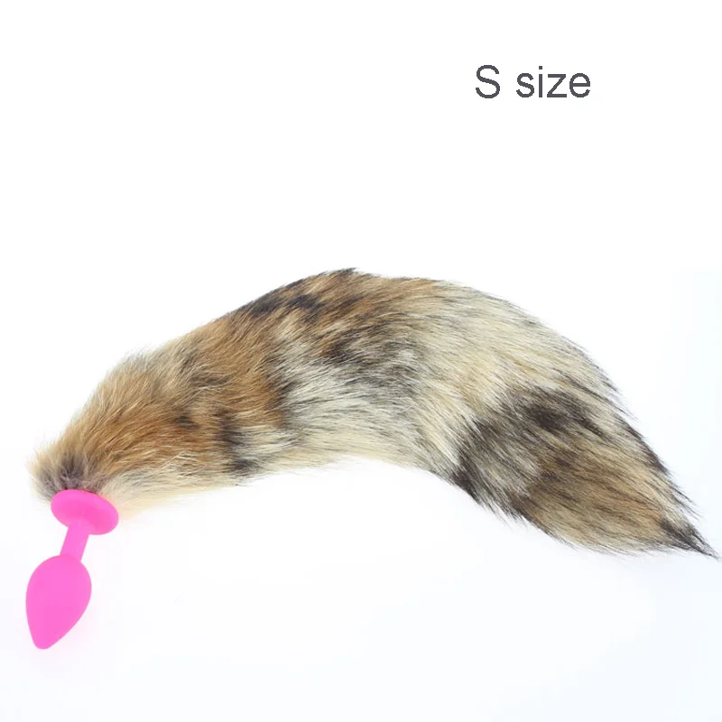 factory price OEM customizing silicone anal plug with furry fox tail