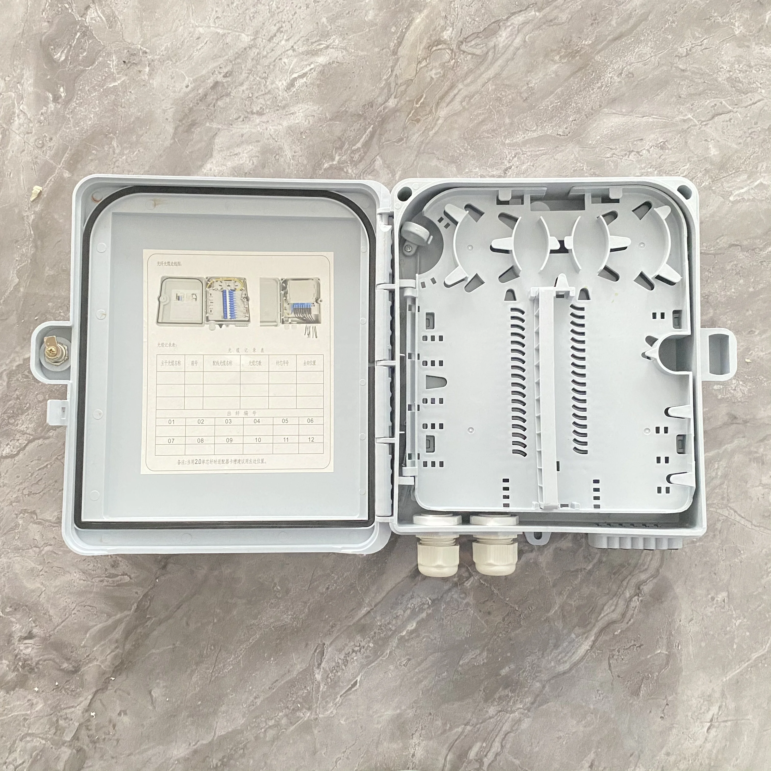 Производитель 12 порт FTTH световолокно распределительный шкаф ворсом Клеммная коробка оптическая распределительная коробка