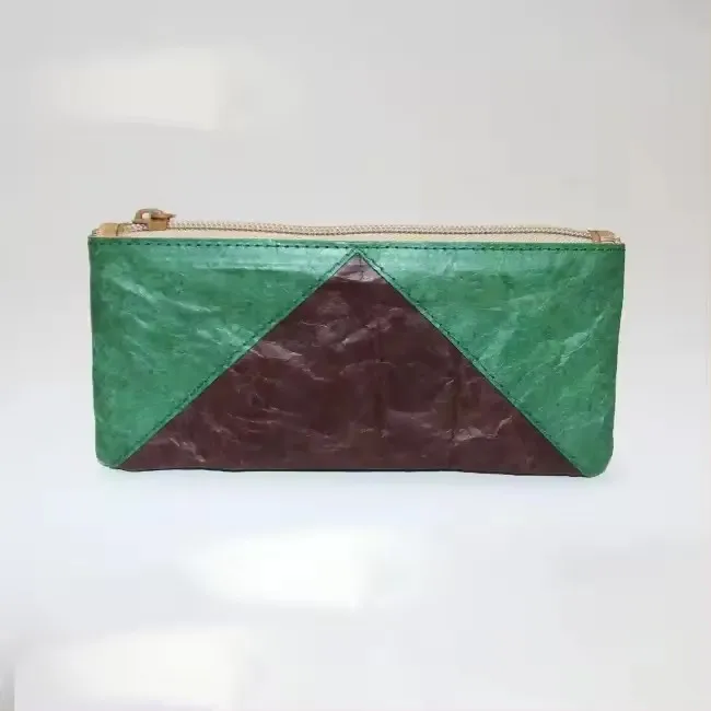 Custom made mini green cheap decorative tyvek paper wallet coin purse purse style paper bag