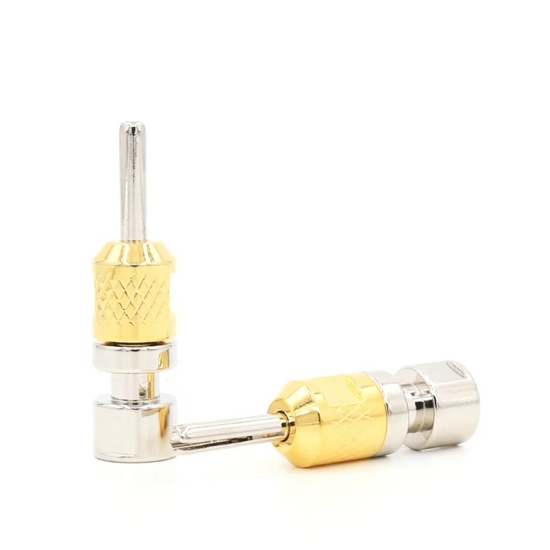 High performance single Banana plug Rhodium plated 4mm cable terminator hole