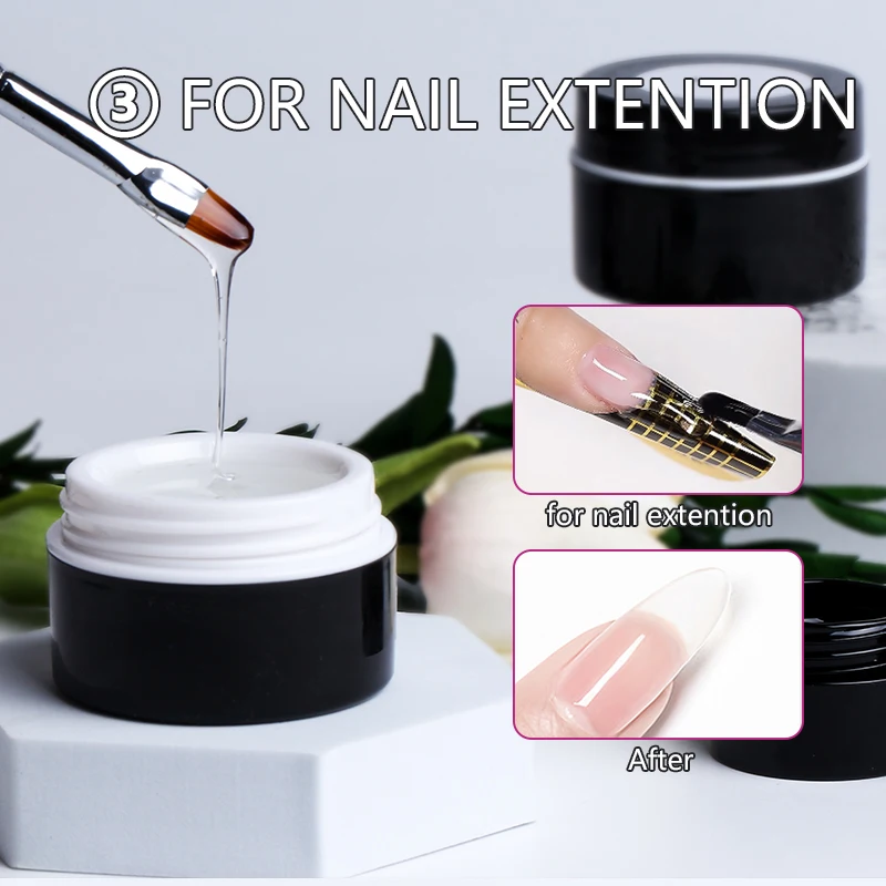 Clear Transparent Wholesale Bulk Private Label Building-Gel Nail 3-in-1 base&shape&build&extension gel