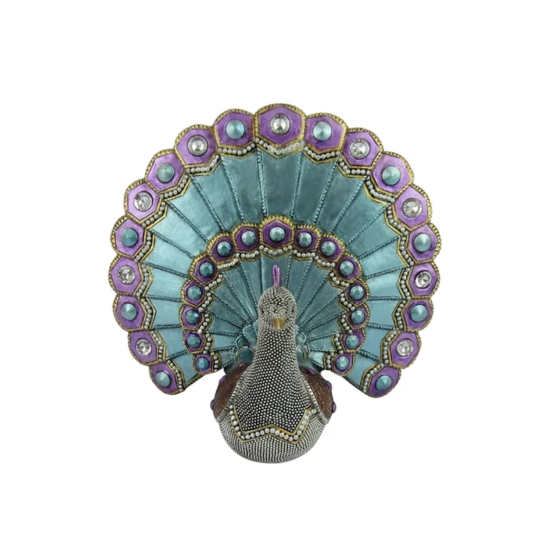 Factory Direct home decor craft Gift Mold making resin Peacock animal statue jewelry desktop decor