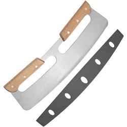 Pizza Scimitar Stainless Steel Pizza Cutter Semicircular Noodle Knife Baking Tool Pizza Shaker