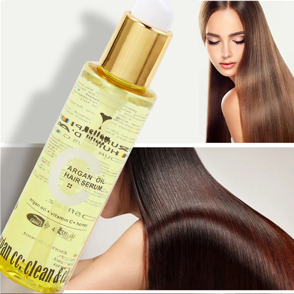 Repair damaged hair leave smooth and shine Vitamin C argan oil hair restore serum