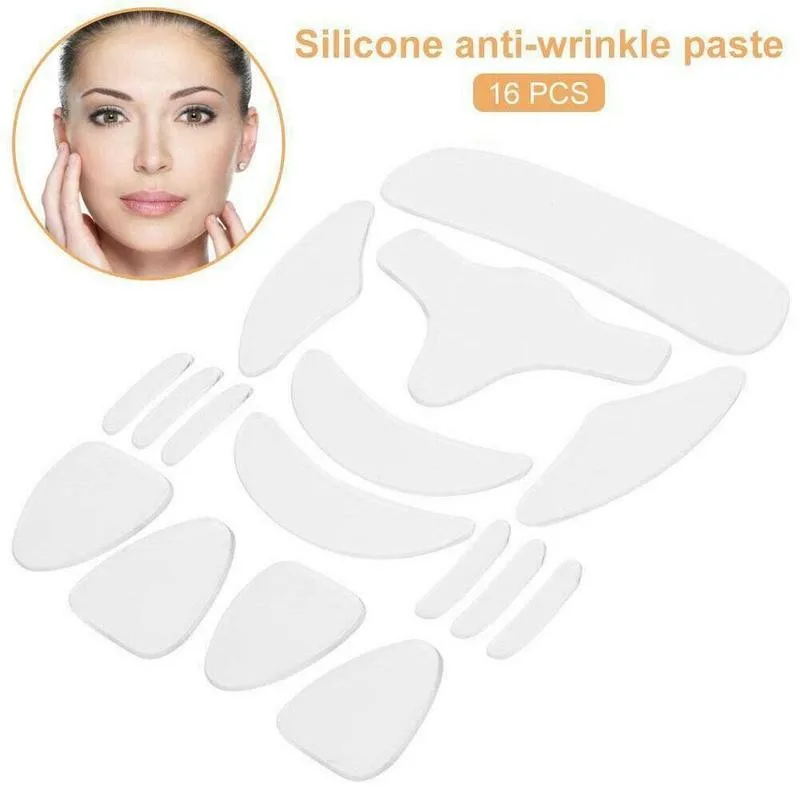 16pcs Reusable Silicone Anti Wrinkle Patches Face Forehead Neck Eye Removal Anti-wrinkle Sticker Pad