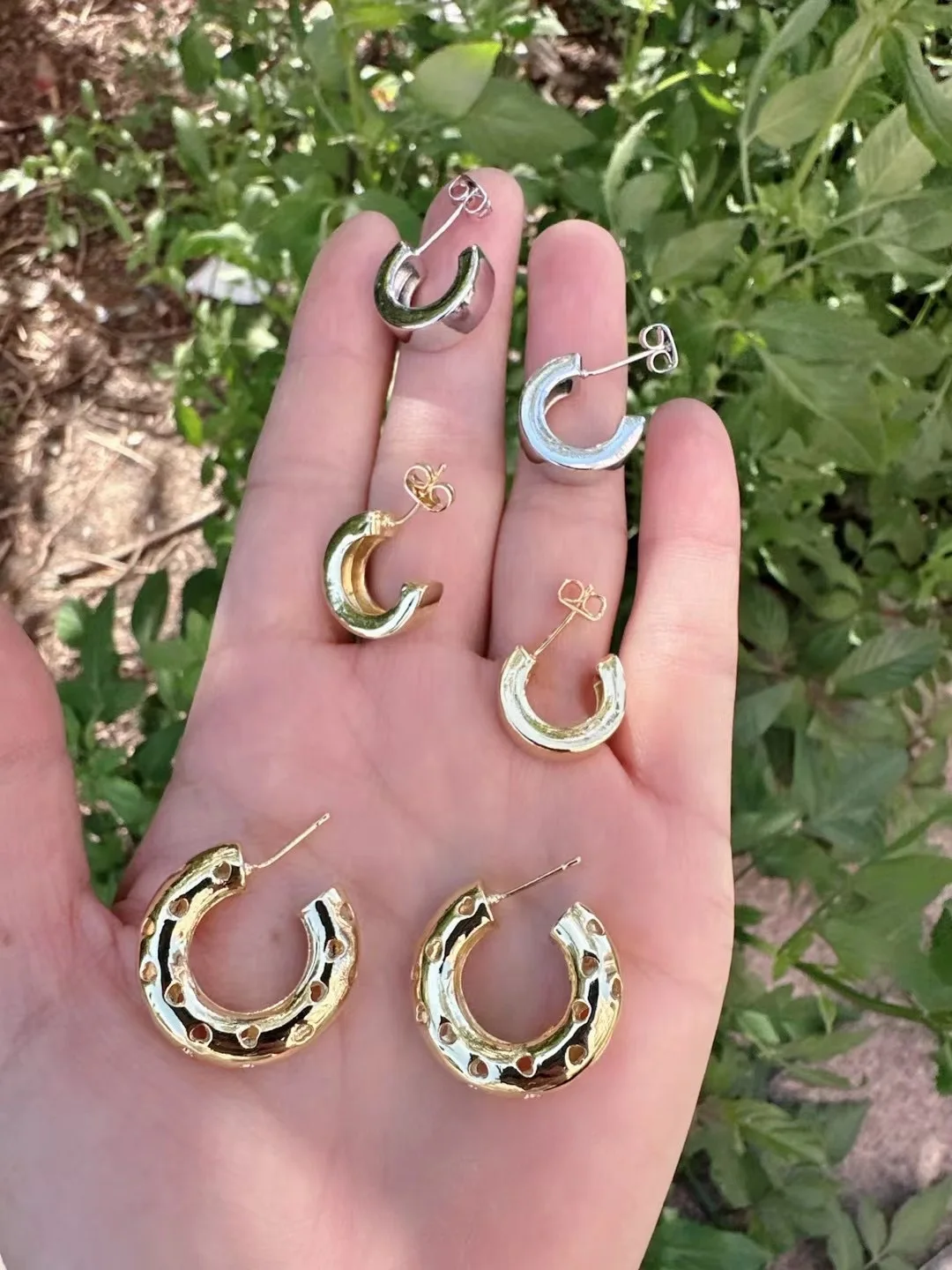 18k gold/silver plated mirror earrings luxury c-shape ball irregular geometry for women simple style brass no fade