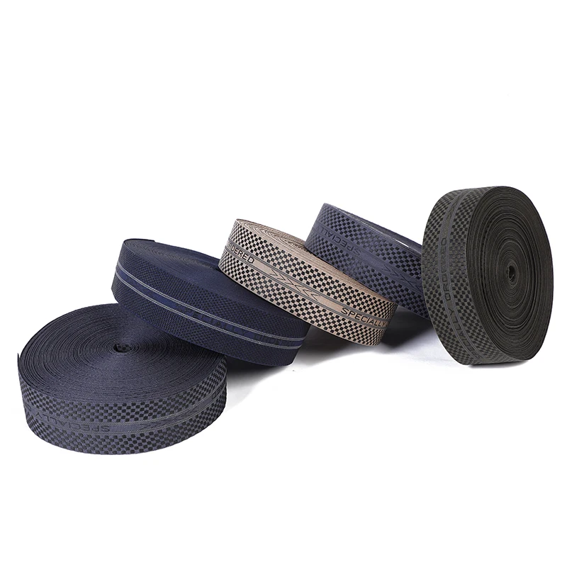 Newest Design Nylon Webbing Jacquard Elastic with Customized Logo Elastic for Underwear Accessories Waist Band Elastic