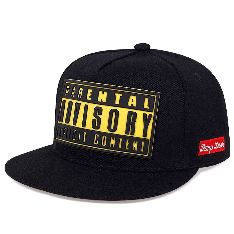 Sport Snapback Baseball Cap PVC  Print New with Embroidery Trend Letter Hop Flat Brim Unisex for Men for Golf Custom Denim