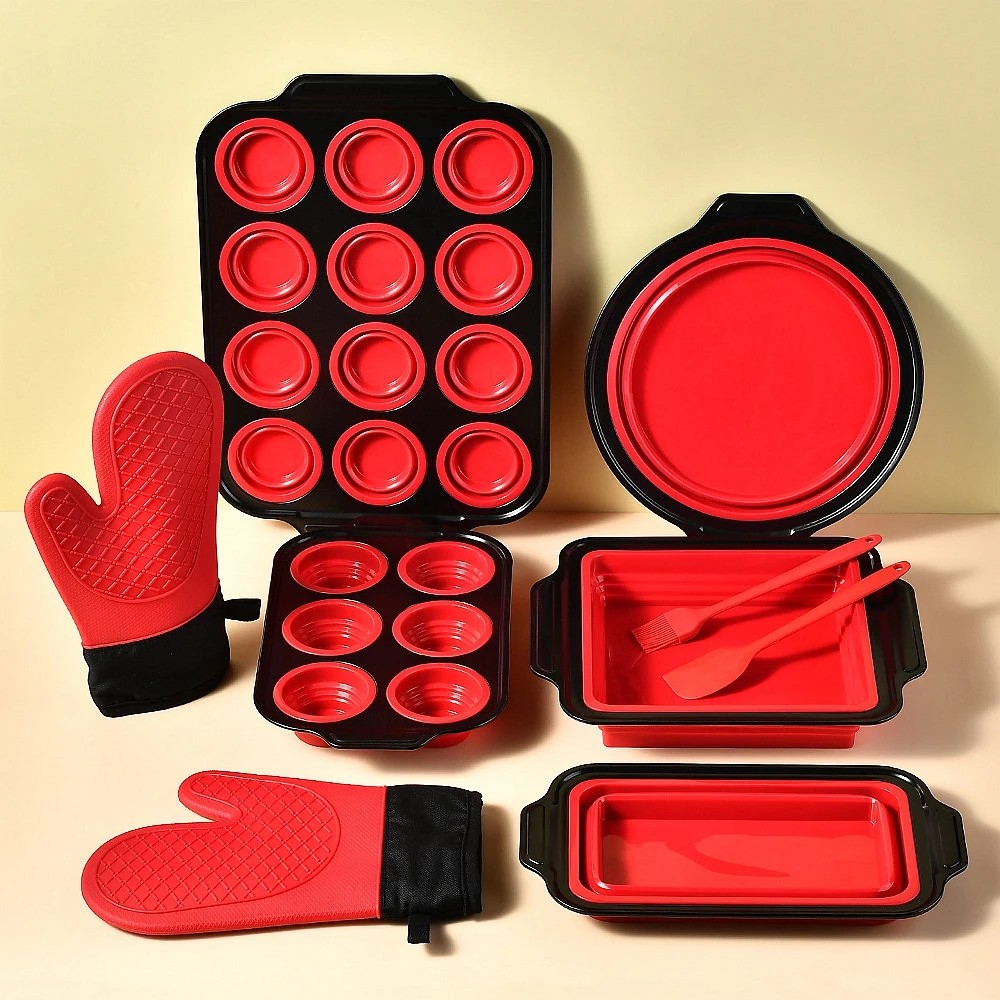 Silicone Foldable Toast Mold Set Utensils Molds Baking Pan Kitchen Baking Accessories Cake Mold With 8 Sets