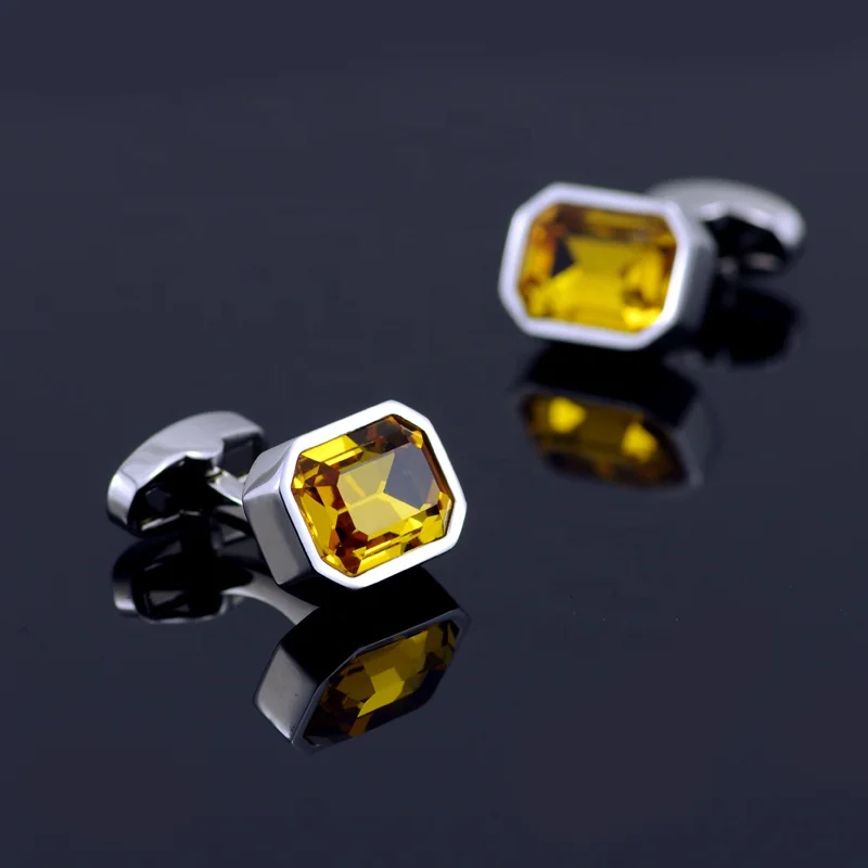 Новейший дизайн прямоугольные камни запонки женские с кристаллами производитель