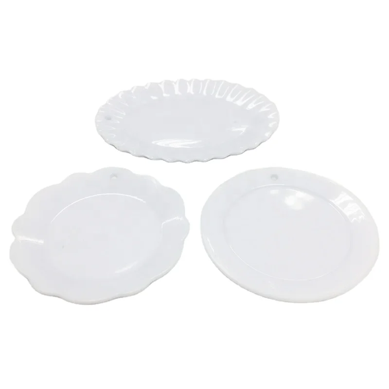 Hot Sale Solid Color Plate DIY Miniature Kitchen Tableware for Dollhouse Decoration