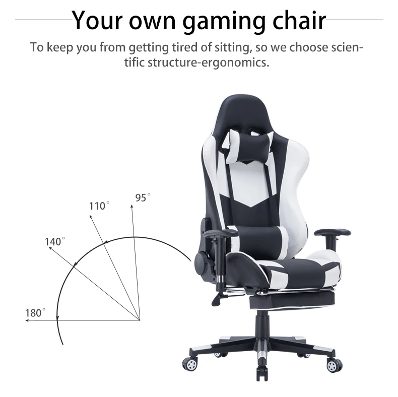 New Arrivals Racing Computer Computer Silla PC Gamer Cadeira Ergonomic Red Foldable Gaming Chair