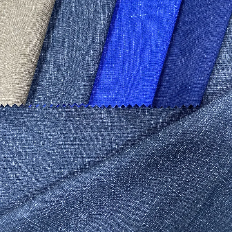 Hot Sale Ready Ship Order 65% Polyester  35% Viscose Spandex Fabric Linen Slub Fabric Uniform Fabric