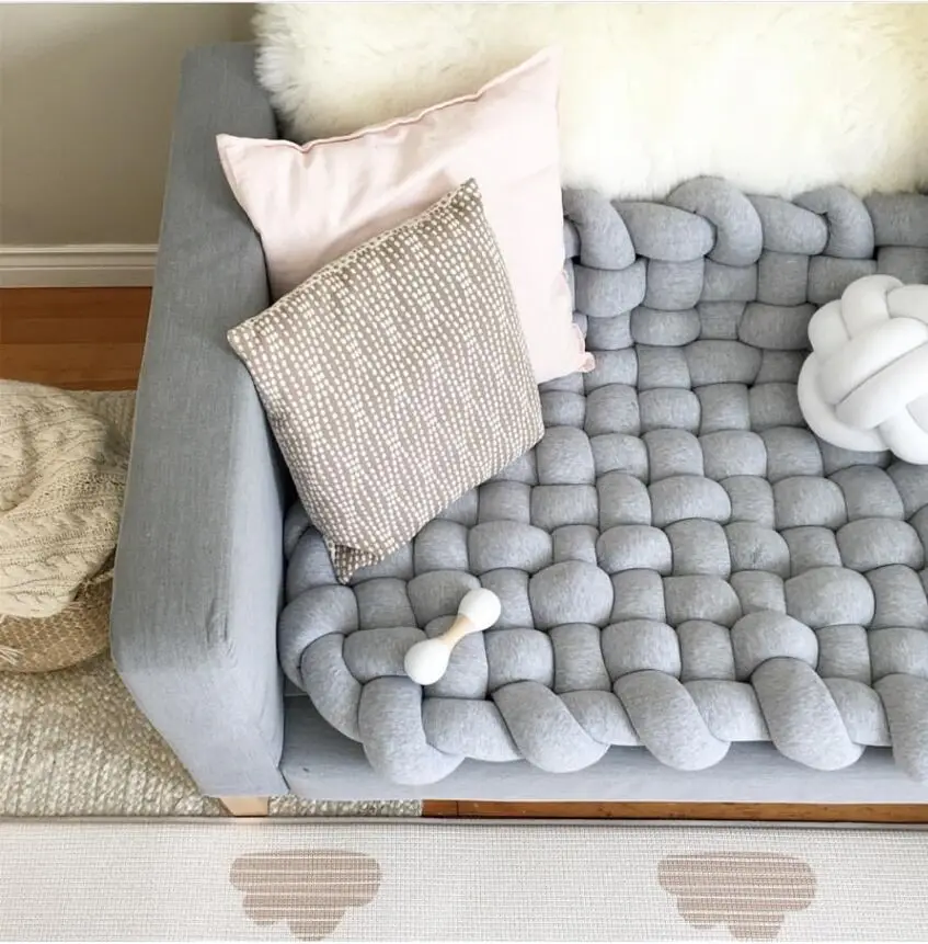 INS узел Твист ручной работы Альпинизм Противоскользящий коврик подушка для новорожденных реквизит для съемки декоративный коврик