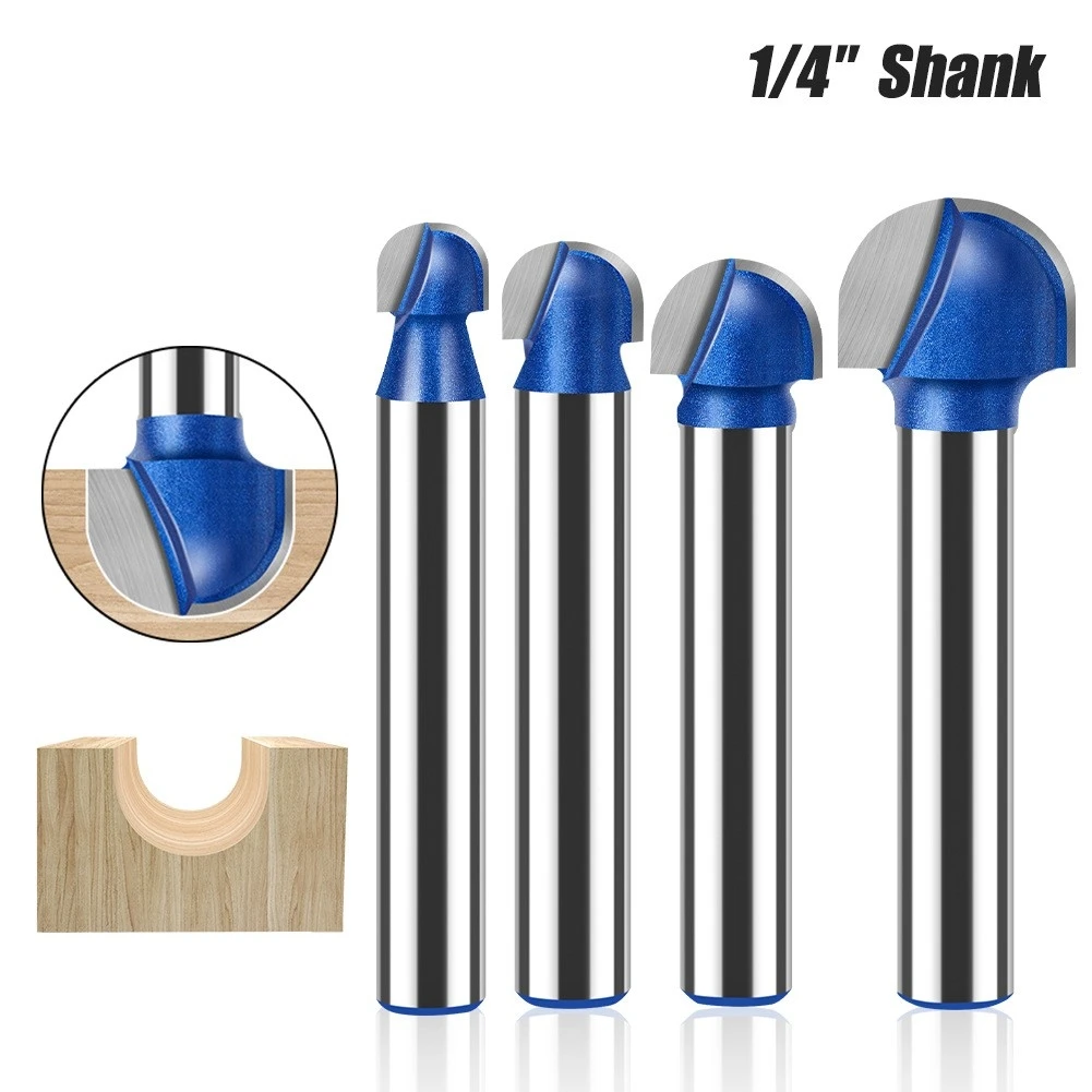 6mm professional woodworking round bottom digging milling cutter edge trimming machine end mill cnc router tool