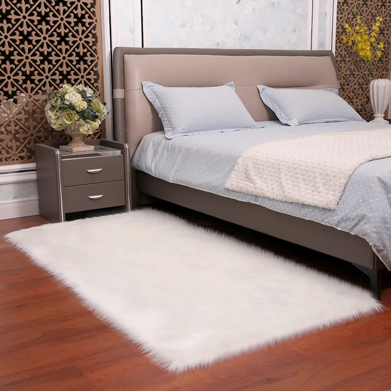 Faux sheepskin fur shaggy carpets rug