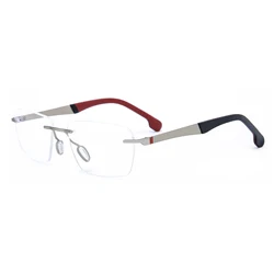 Chasma Metal rimless frameless spectacles Square Optical Glasses Frame Eyewear