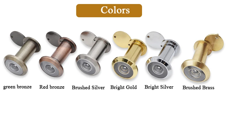 220-degree Solid Brass Peep Holes for Door with 16mm Drill Bit Hotel Door Viewer Peephole with Cover for 35-55mm Doors