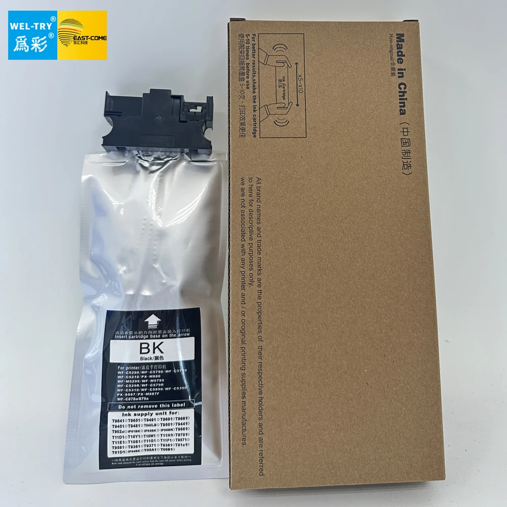 WEL-TRY Business Inkjet Cartridge Ink Bag C13T01C T01C1-T01c4 For Epson WorkForce Pro WF-C529R / C579R With pigment ink inside