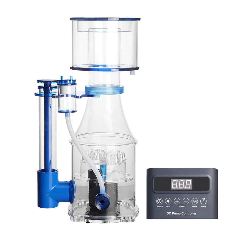 Heto WS-250 Protein Skimmers for Saltwater Aquariums Fish Tank Cast Acrylic Ultra Quiet Needle wheel DC Pump  or Big Tank Water