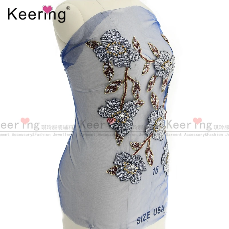 Keering специальная конструкция с голубыми цветами, свадебное платье с аппликацией в виде WDP-212