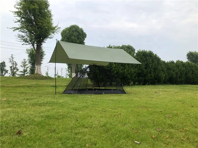 Mountaincattle Factory 4x3 Meters Waterproof Green Color 190T Flysheet Ultralight Hammock Tarp Outdoor Gears