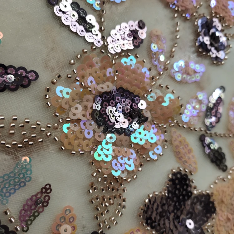 2021 новый стиль 6 # 3D сетчатые бусины вышивка Блестки ткань подходит для женского вечернего платья