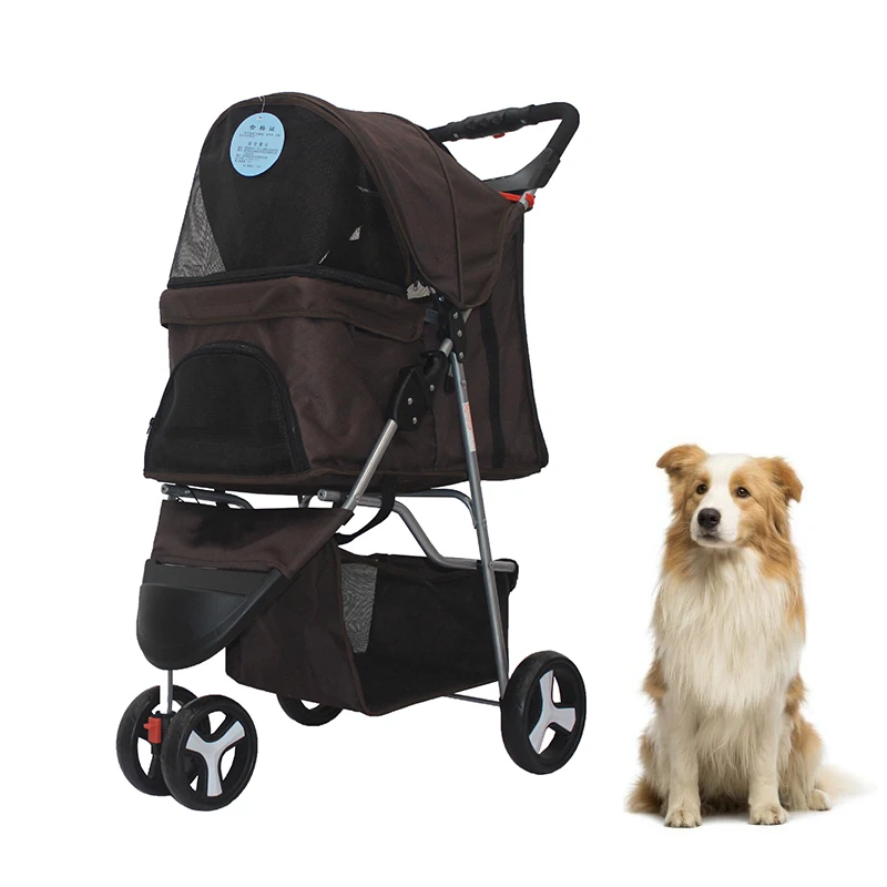 Poussette Chien Folding Travel Carrier Carriage Bag Cat Cart Carrier Dog Trolley Coche Para Perros 3 Wheel Luxury Pet Strollers