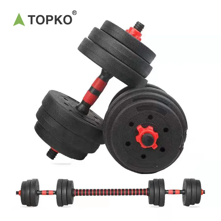 TOPKO Strength Training Cheap Factory Eco-friendly Fitness Free Weight Adjustable Cement Dumbbell
