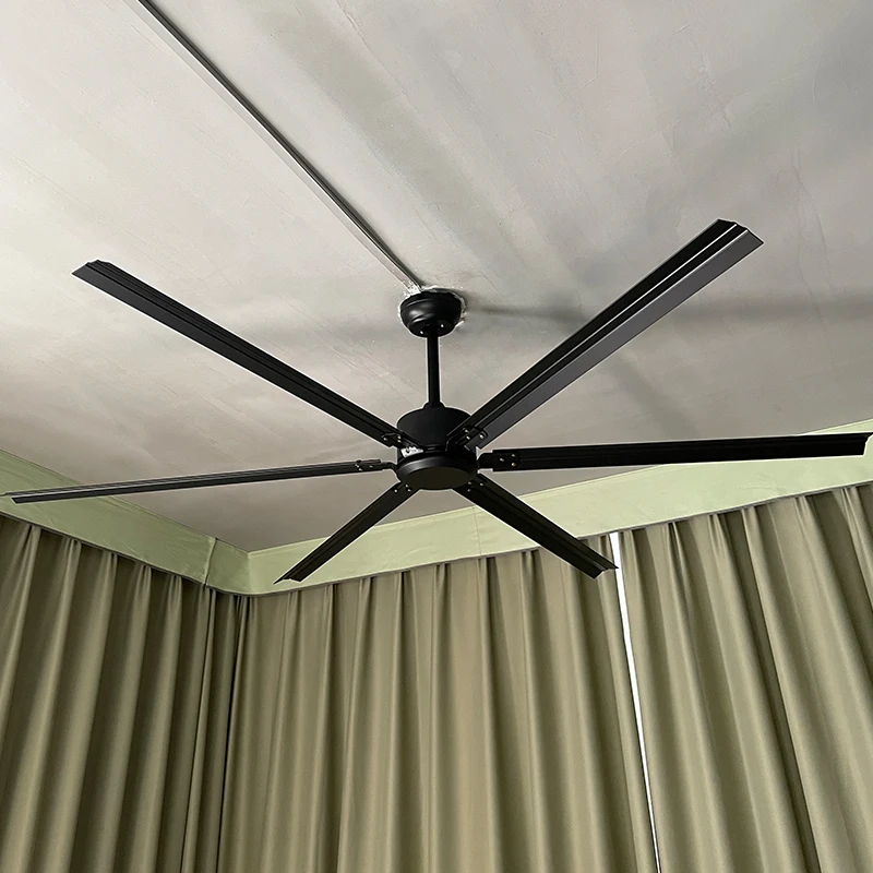 72 big strong metal blades fan high speed industry black dc motor remote control large ceiling fan