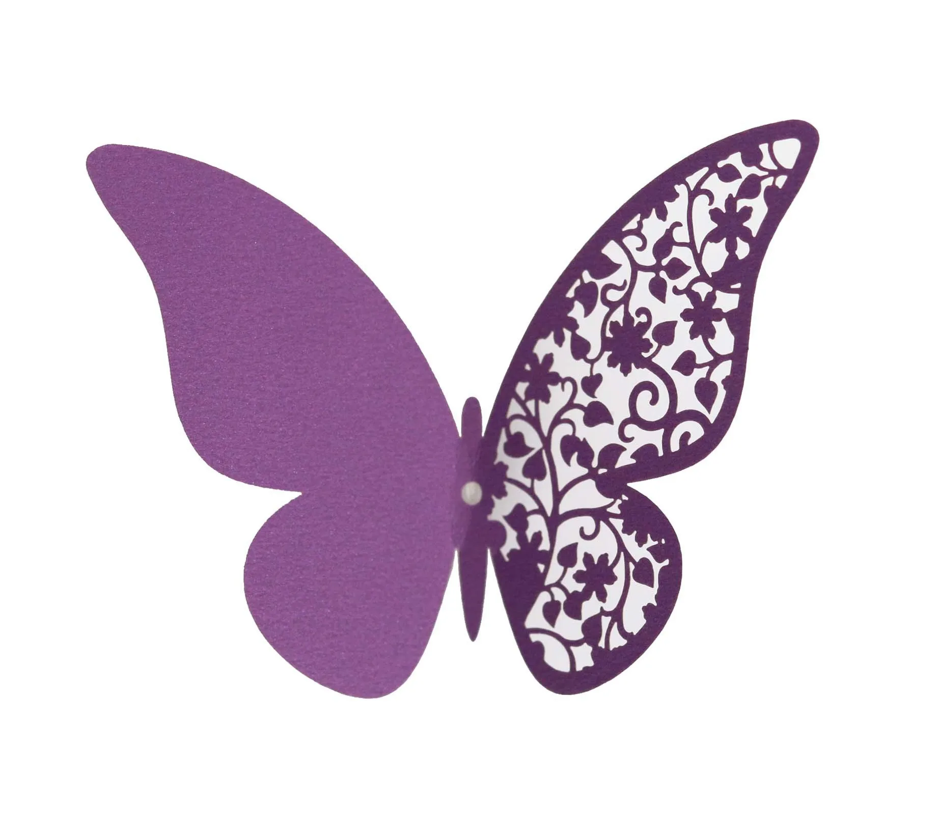 Laser hollow cup card pink three-dimensional 3D butterfly wall sticker decoration wedding party housewares scene layout