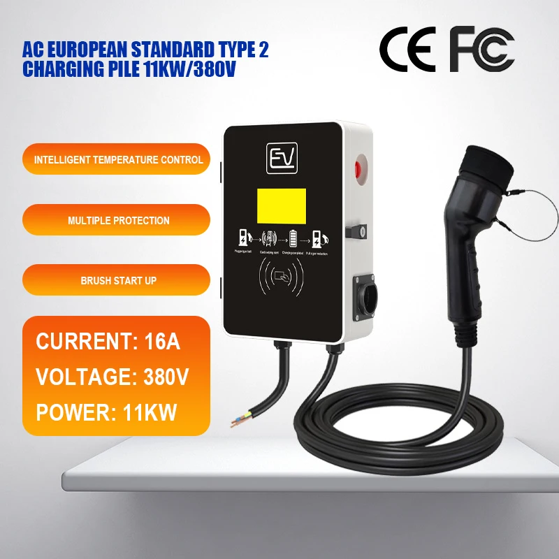 CE AC 7kw 220V 32A 1 Phase Type 2 EV Charger Pedestal with RFID APP OCPP Vehicle Charger