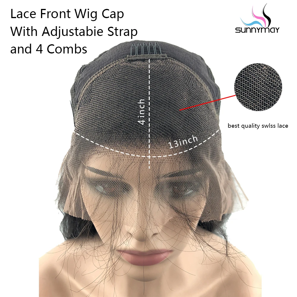 
Sunnymay 13x4 Wavy Lace Front Human Hair Wigs With Baby Hair Pre Plucked Glueless Remy Lace Front Wigs For Women Bleached Knot 