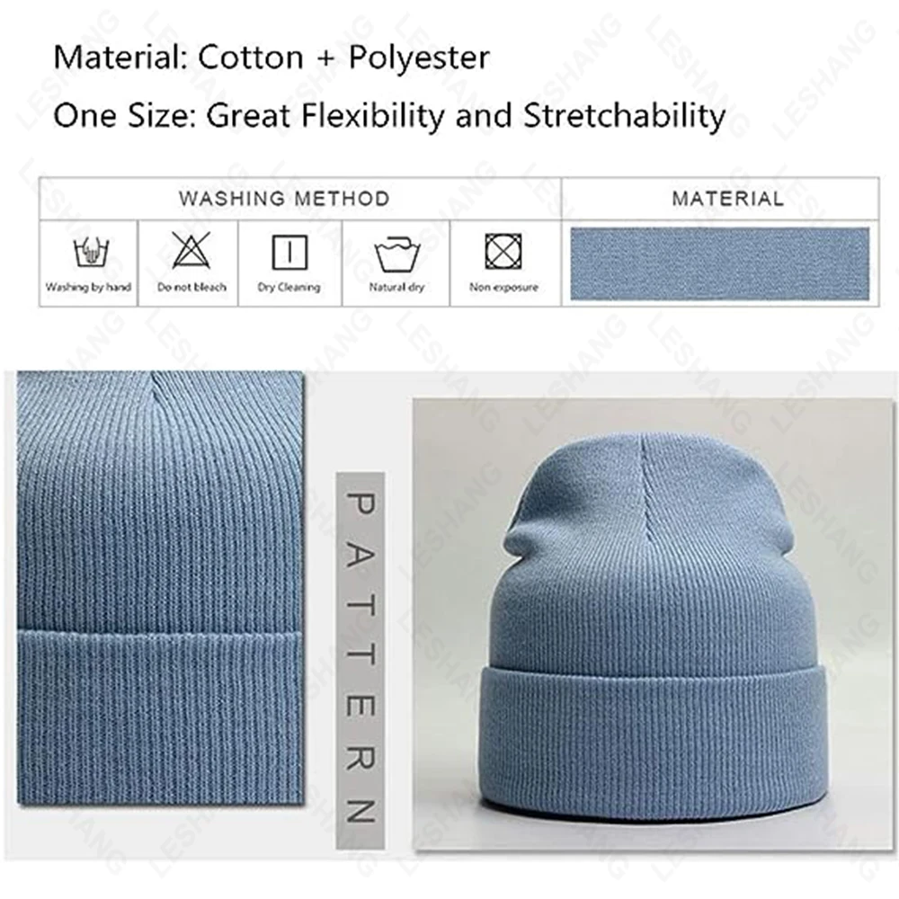 High Quality Embroidery 100% Acrylic Cuffed Blank Skully Beanie Winter Unisex Knitted Hats Warm Custom Beanie With Jacquard Logo