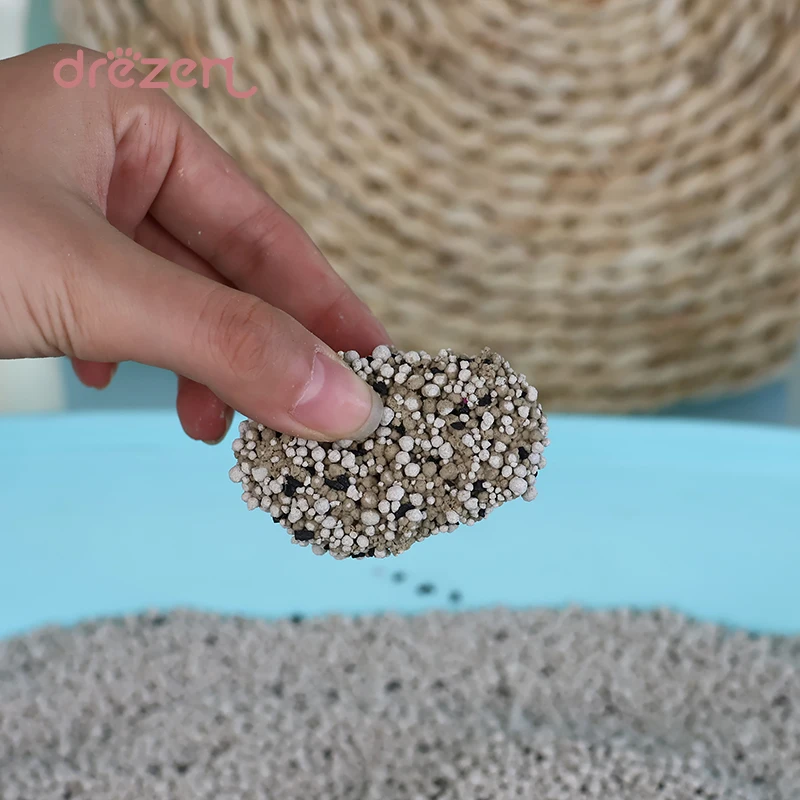 Drezen Brand Bentonite Activated Charcoal Cat Litter Solid Corn Agglomeration with Double Dust & Odor Adsorption Ball Pattern