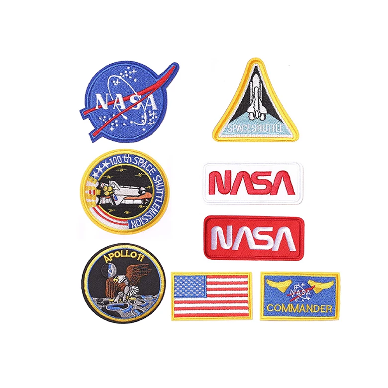 Wholesale Custom Cotton Nasa Pack Sewing Embroidered Patches For Sportswear Clothing