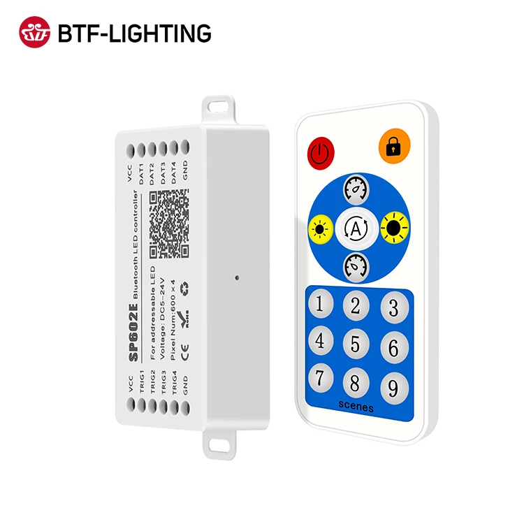 2400IC Multi Channel SPI Blue Tooth Grouping Individual Digital Led Strip Addressable Pixel Led Controller SP602E