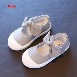 Size 21-30 Children Shoes Spring Autumn Kids Casual Shoes Sweet Cute Bow Breathable Sneakers Black Kids Canvas Shoes Factory