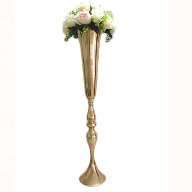 free shipping)Flower Vase Wedding Table Centerpiece Event Road Lead Gold Metal Vases Party Decoration Flower Holders sunyu1555