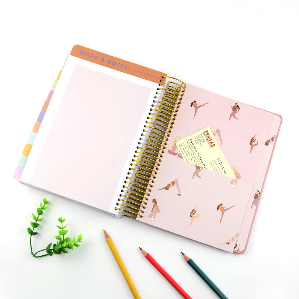 Custom A5 Daily Monthly Spiral Fitness Journal And Gym Planner Book For Workouts