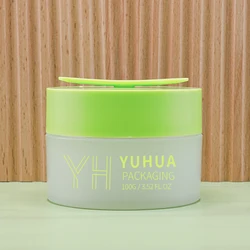 New arrival 100g pp plastic cream containers cleaner scrub jar Salicylic acid cotton chip bath salt jar with magnet spoon