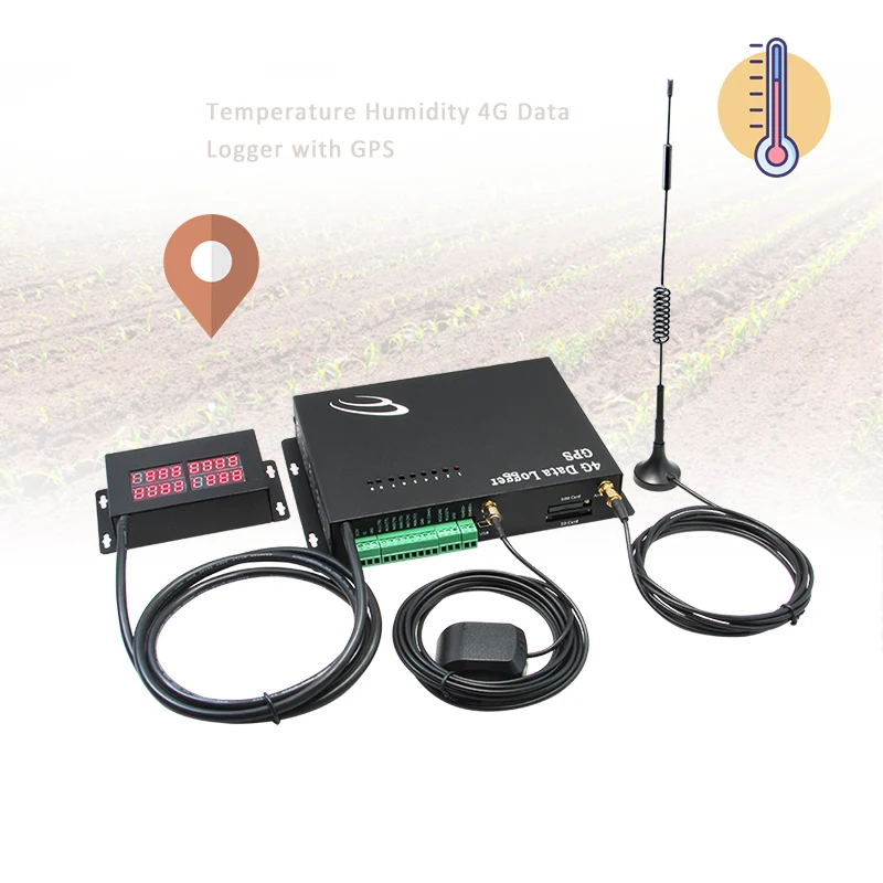 Lora 4G rtk temperature humidity gps data logger usb with temperature humidity wireless alarm sensors