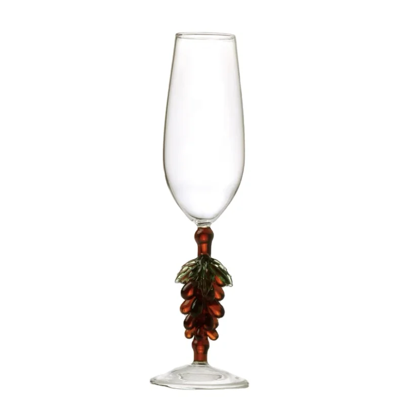 Wholesale Customized Blown Creative 3D Grape Shape Glass Wine Glasses Durable Goblet For Drinking
