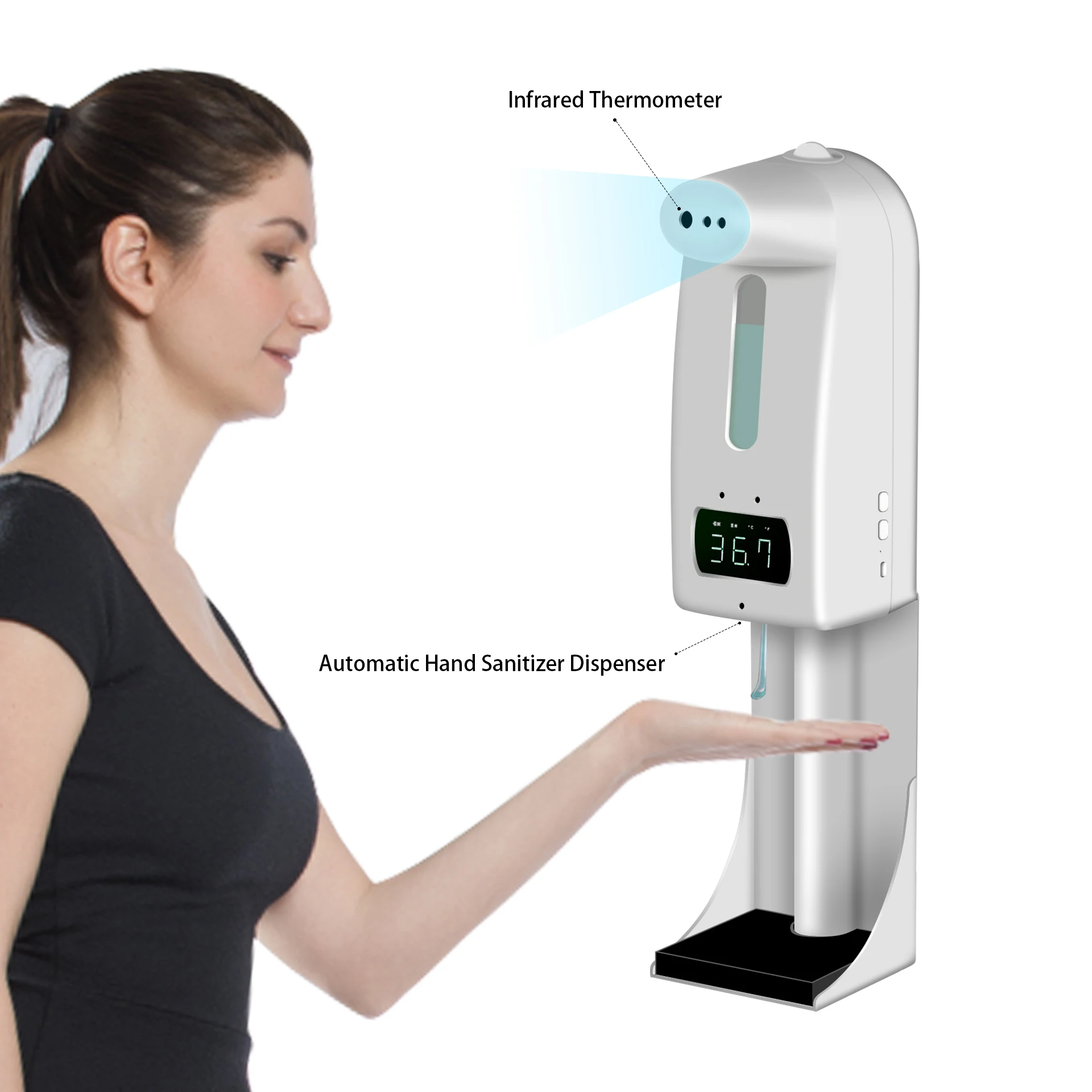 
BESTFACE K10 pro thermometer intelligent soap dispenser 2 in 1automatic alcohol Gel sensor temperature updated version K9 pro 