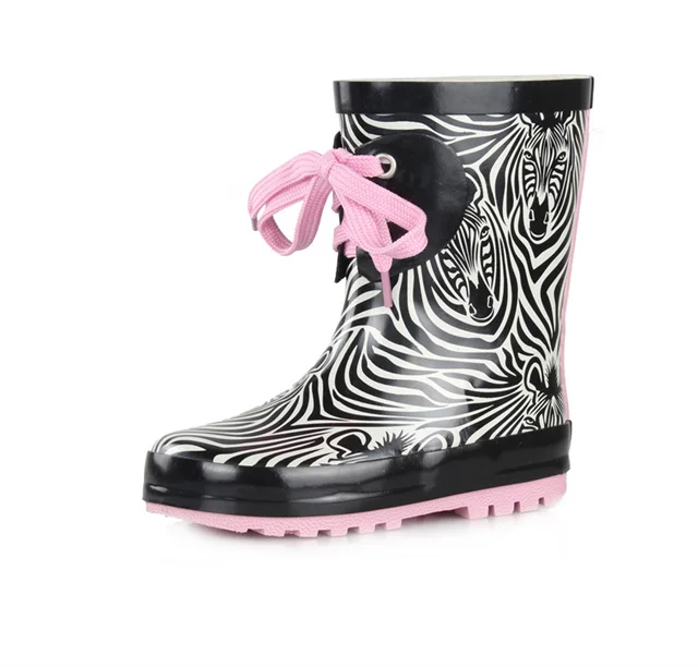 Customized Wholesale Wellington Boot Fishing Gumboots Rubber Rain Boots for Toddler and Kids Fun Patterns Waterproof Shoes