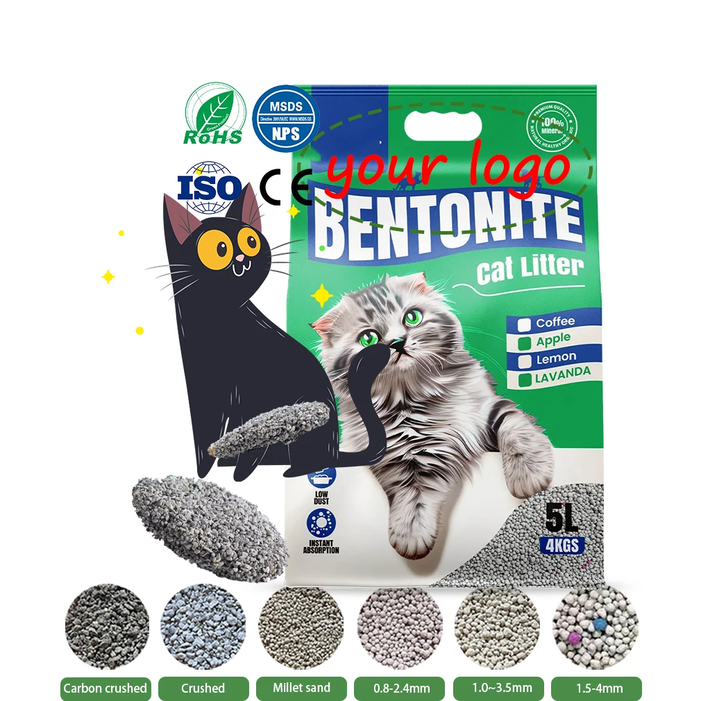 Mbiby Natural Bentonite Cat Litter 5kg 10kg 20kg Pack Fragrant Crushed Stone Agglutinant Absorbent Rotational Cat Arena