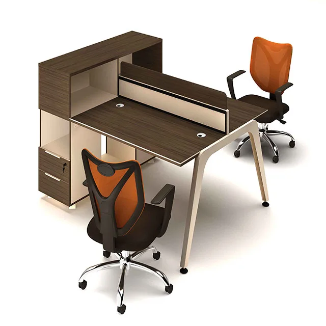 Eco-friendly adult modern office furniture home simple study writing partition  office desk with book shelf and drawers